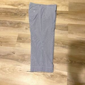 Talbots Seersucker Wide Hem Crop Pant